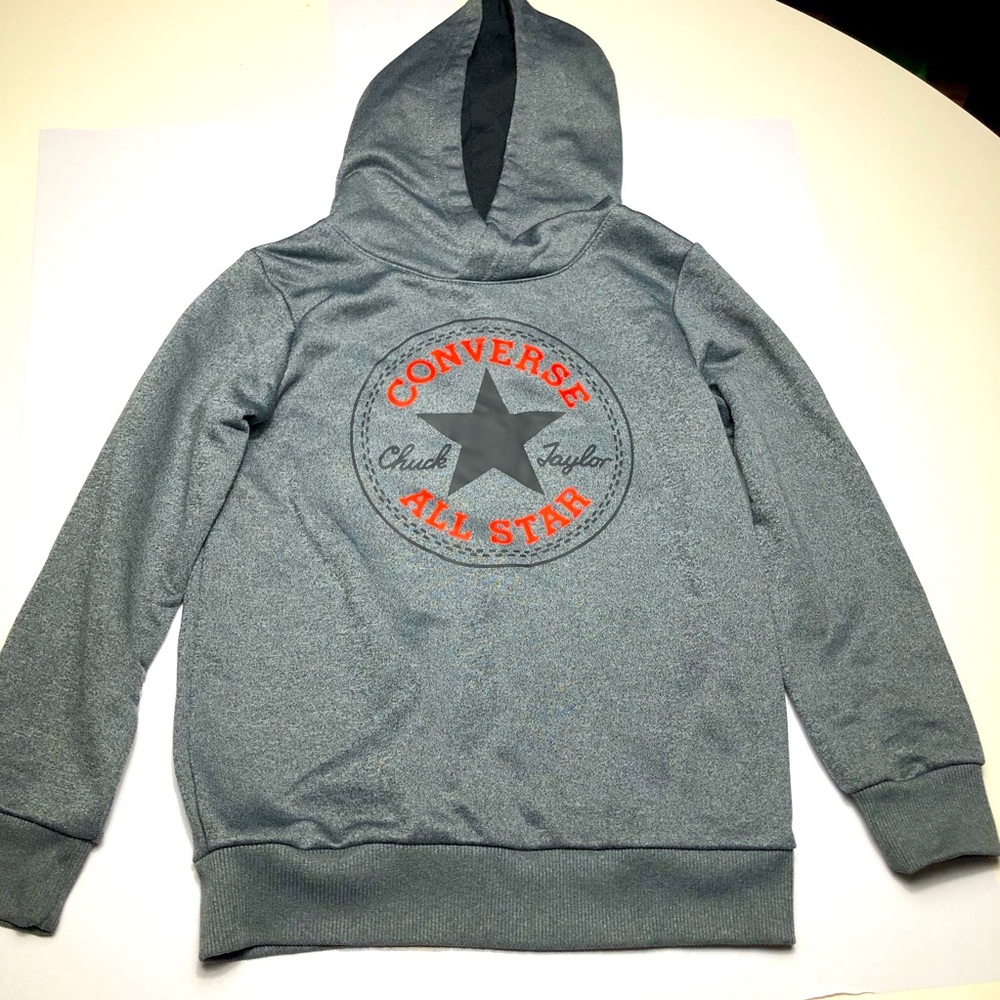 Converse All Star Kids Graphic Hoodie in Grey, Size 6M
